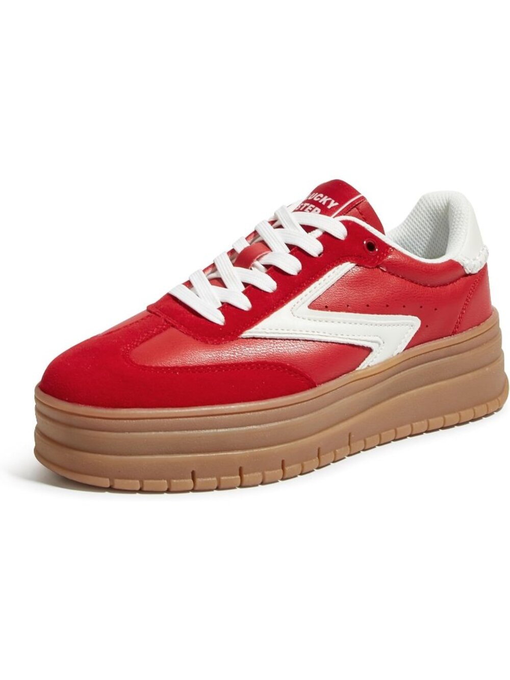 🆕Women's Red White Platform Sneakers Gum Thick Sole Tennis Walking Shoes